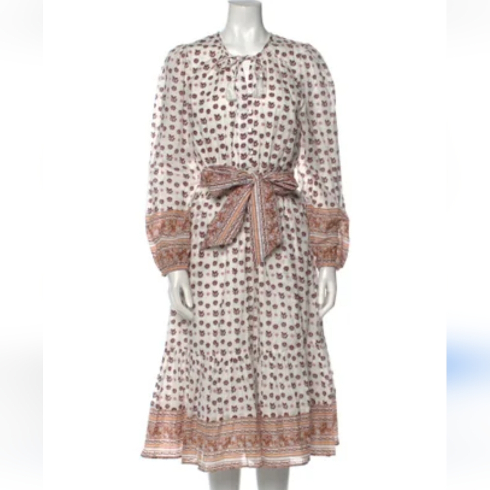 Cleobella White and Brown Midi Dress - Picture 4 of 15